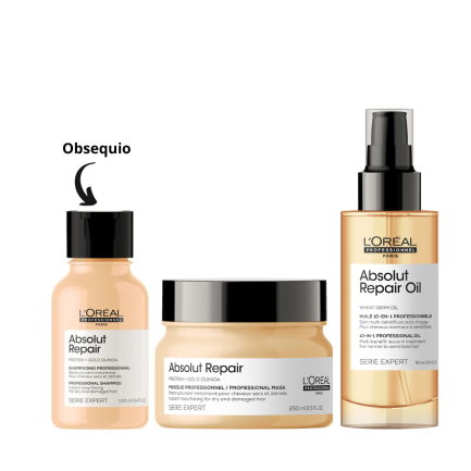 Rutina de Reparación para Pelo Dañado Serie Expert Absolut Repair L´Oréal - Obsequio Shampoo 100ml