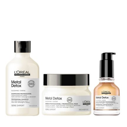 Rutina para Desintoxicar Fortalecer y Proteger el Cabello Metal Detox L’Oreal Serie Expert