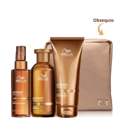 Rutina de Nutrición Suavizante para Cabellos Seco Indisciplinado y sin Brillo Wella Ultimate Smooth (De Finos a Medios)