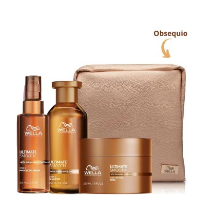 Rutina de Nutrición Suavizante para Cabellos Seco Indisciplinado y sin Brillo Wella Ultimate Smooth (De Medios a Gruesos)