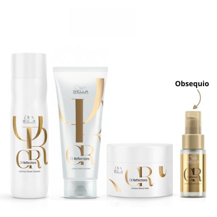 Rutina de Nutrición, Hidratación y Brillo Wella Oil Reflections + Obsequio Aceite Perfeccionador Oil Reflections 30ml