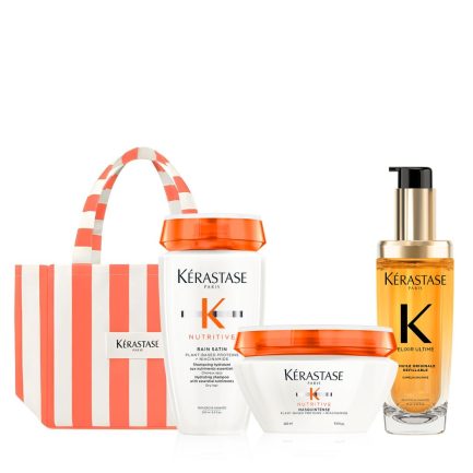 Rutina de Nutrición y Fortalecimiento para Cabellos Secos Kérastase Nutritive (Anti Frizz) + Maletín