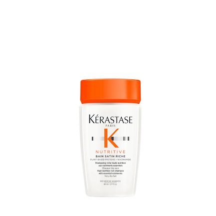 Shampoo Altamente Nutritivo e Hidratante Bain Satin Riche Kérastase 80ml Para Cabello Muy Seco - Travel Size