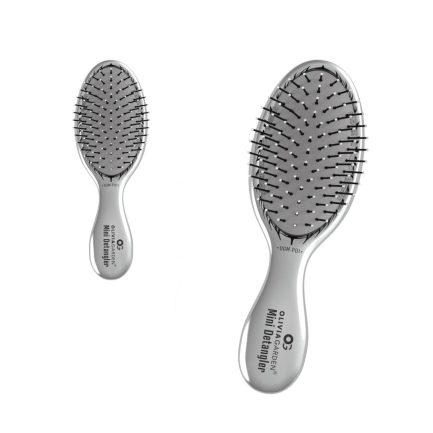 Cepillo Mini Desenredante Dentangler para Cabello Medio a Grueso de Olivia Garden - Silver Metallic