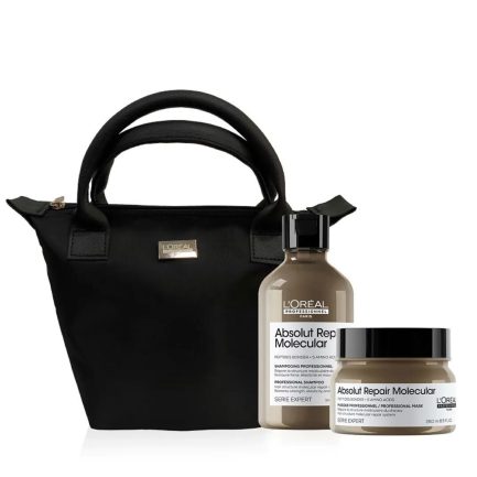 Kit Navidad para Reparar y Fortalecer Cabello muy Dañado ABSOLUT REPAIR MOLECULAR L’Oreal Serie Expert Professionnel + Obsequio Cosmetiquera