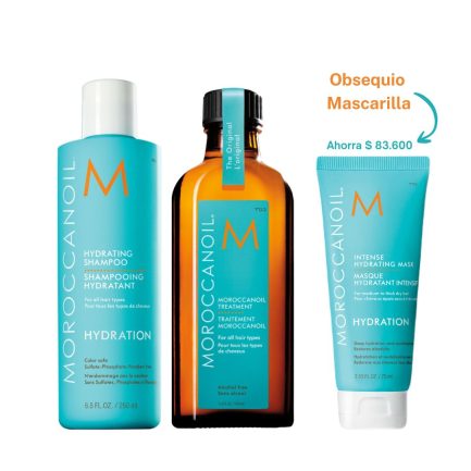 Moroccanoil Rutina para Hidratar y Fortalecer Cabellos Secos (Aceite Tratamiento Normal) + (Obsequio) Mascarilla Hidratante Intensa 75 ml