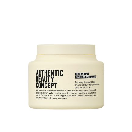 Mascarilla Rich para Reparar el Cabello Dañado de Medio a Grueso Replenish 200ml Authentic Beauty Concept (Nueva Formula)