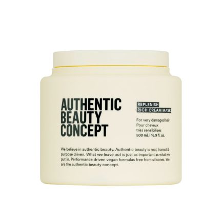 Mascarilla Rich para Reparar el Cabello Dañado de Medio a Grueso Replenish 500ml Authentic Beauty Concept (Nueva Formula)