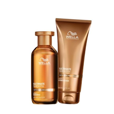 Dúo Anti Frizz Nutrición para Cabellos Secos Indisciplinados y sin Brillo Wella Ultimate Smooth (De Finos a Medios)